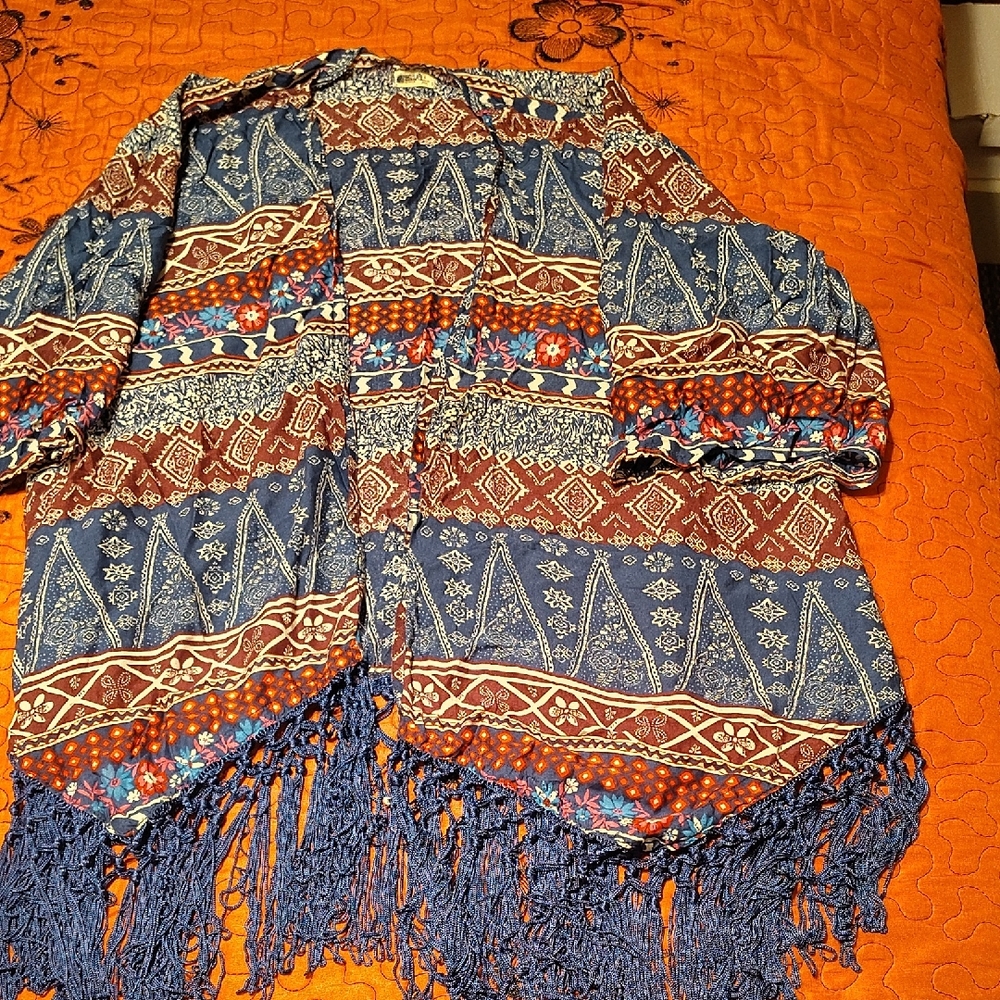 Hollister Multicolor Patterned Kimono